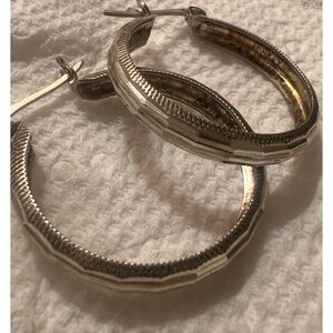 925 Sterling silver Turkey Vintage cut hoop earrings